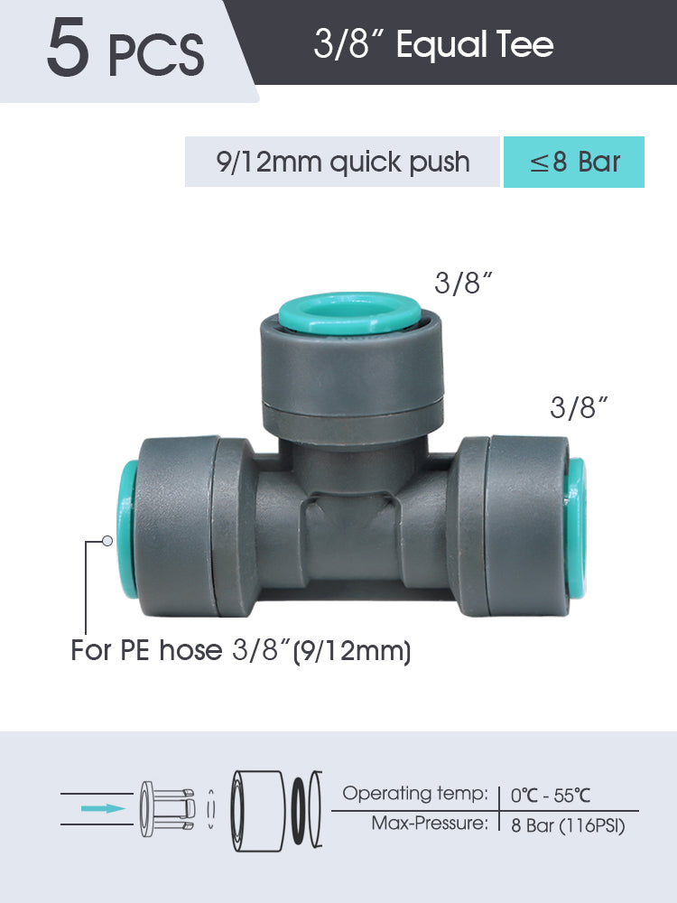 N254 3/8'' (9/12mm) PE Tubing Fittings