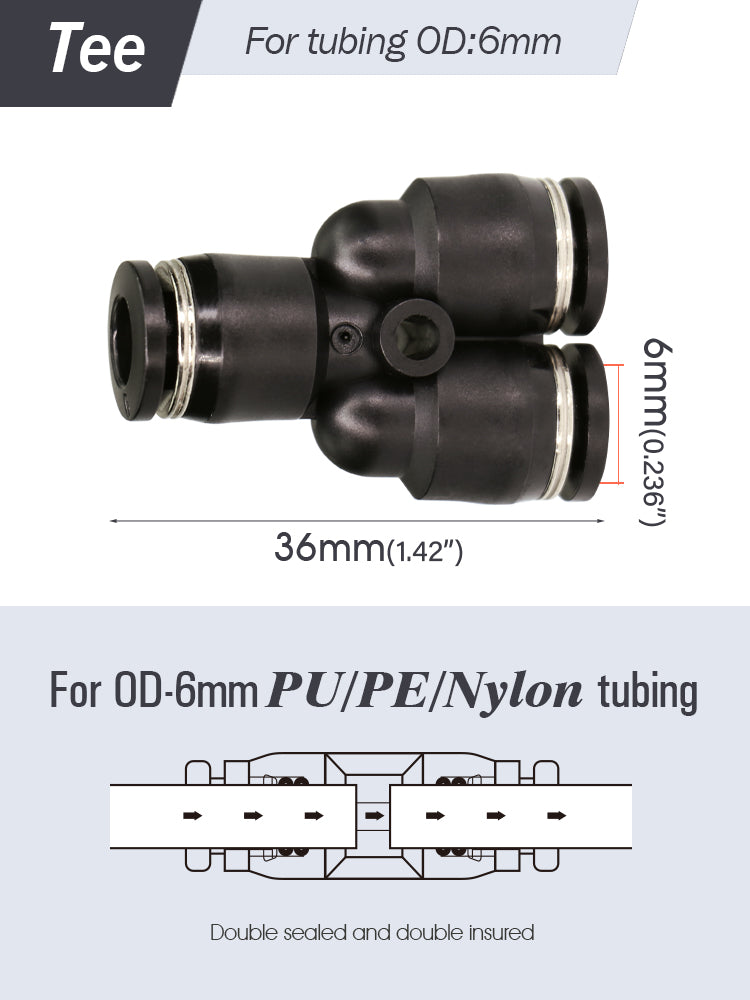 N262 1/4'' (4/6MM) PE / PU Tubing Fittings