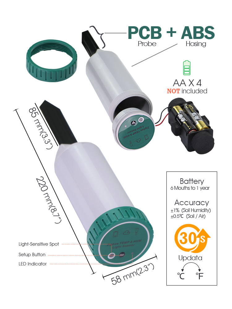 N332 3-IN-1 Zigbee Soil Sensor with Gateway