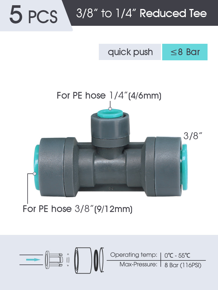 N254 3/8'' (9/12mm) PE Tubing Fittings