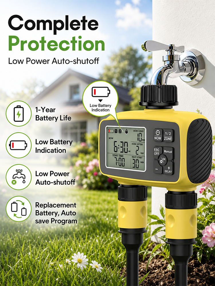 2-Zone Misting Irrigation Kit with LCD Water Timer