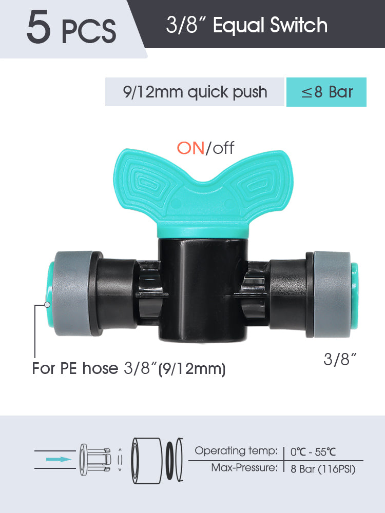 N254 3/8'' (9/12mm) PE Tubing Fittings