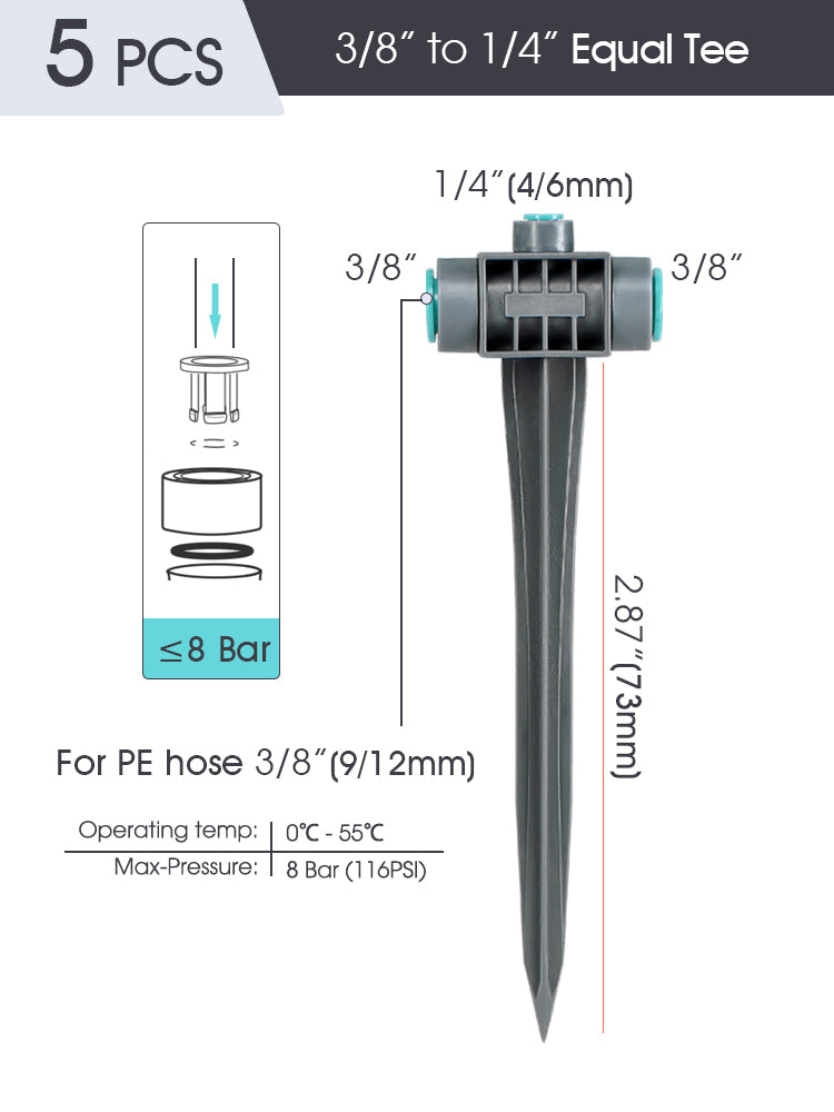 N254 3/8'' (9/12mm) PE Tubing Fittings