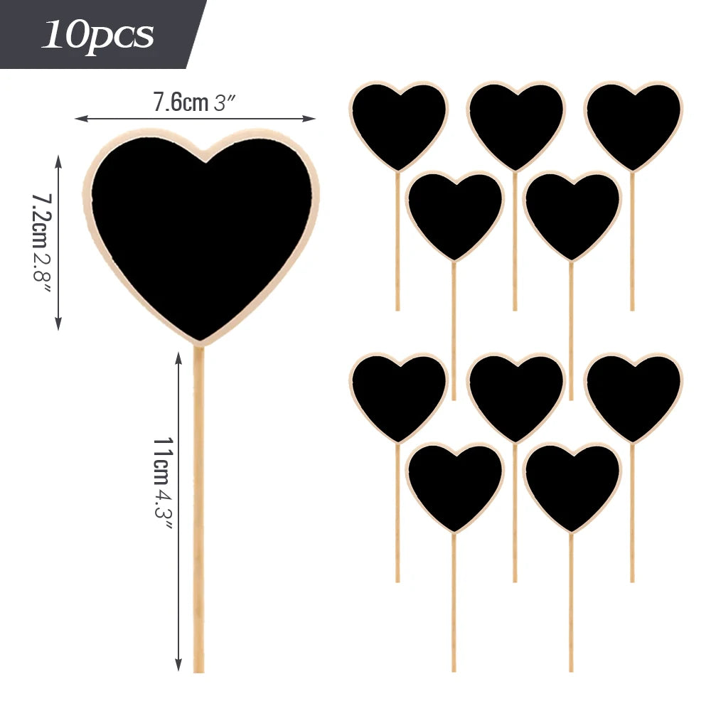 Wooden Mini Chalkboard Sign with Stake, Pack of 10