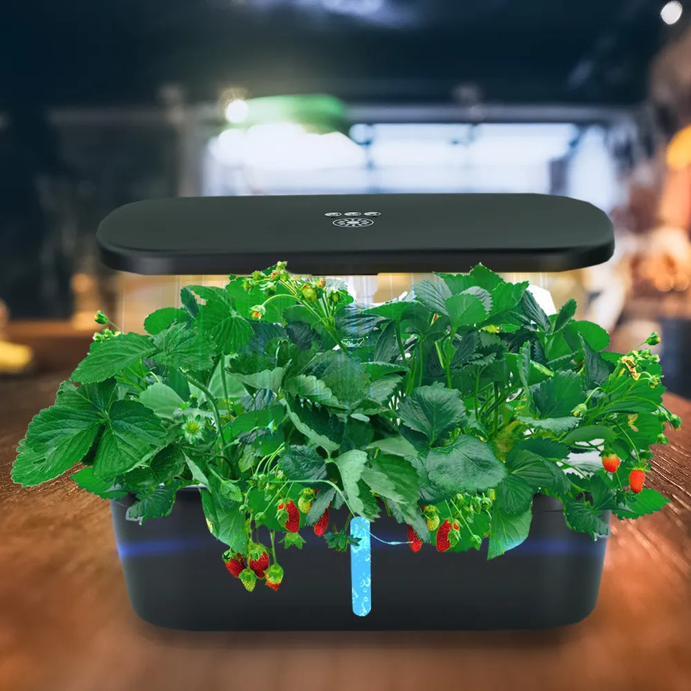 12-Pod 4L Hydroponic Growing System with LED Grow Light, 3-Mode Auto Timing Oxygen Pump