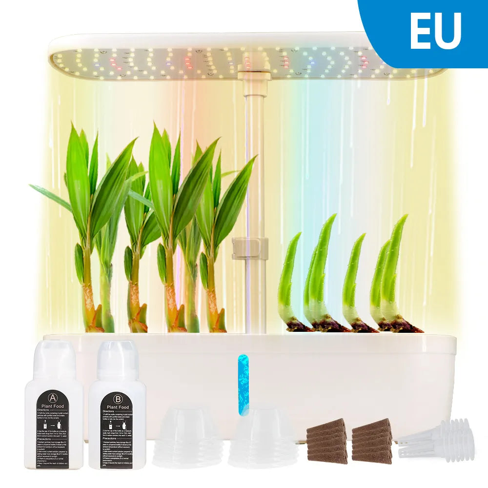 12-Pod 4L Hydroponic Growing System with LED Grow Light, 3-Mode Auto Timing Oxygen Pump