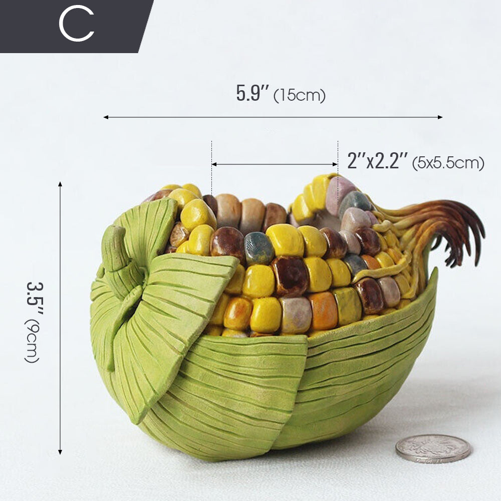 Handmade Ceramic Flower Pot Corn-shaped, Pack of 1