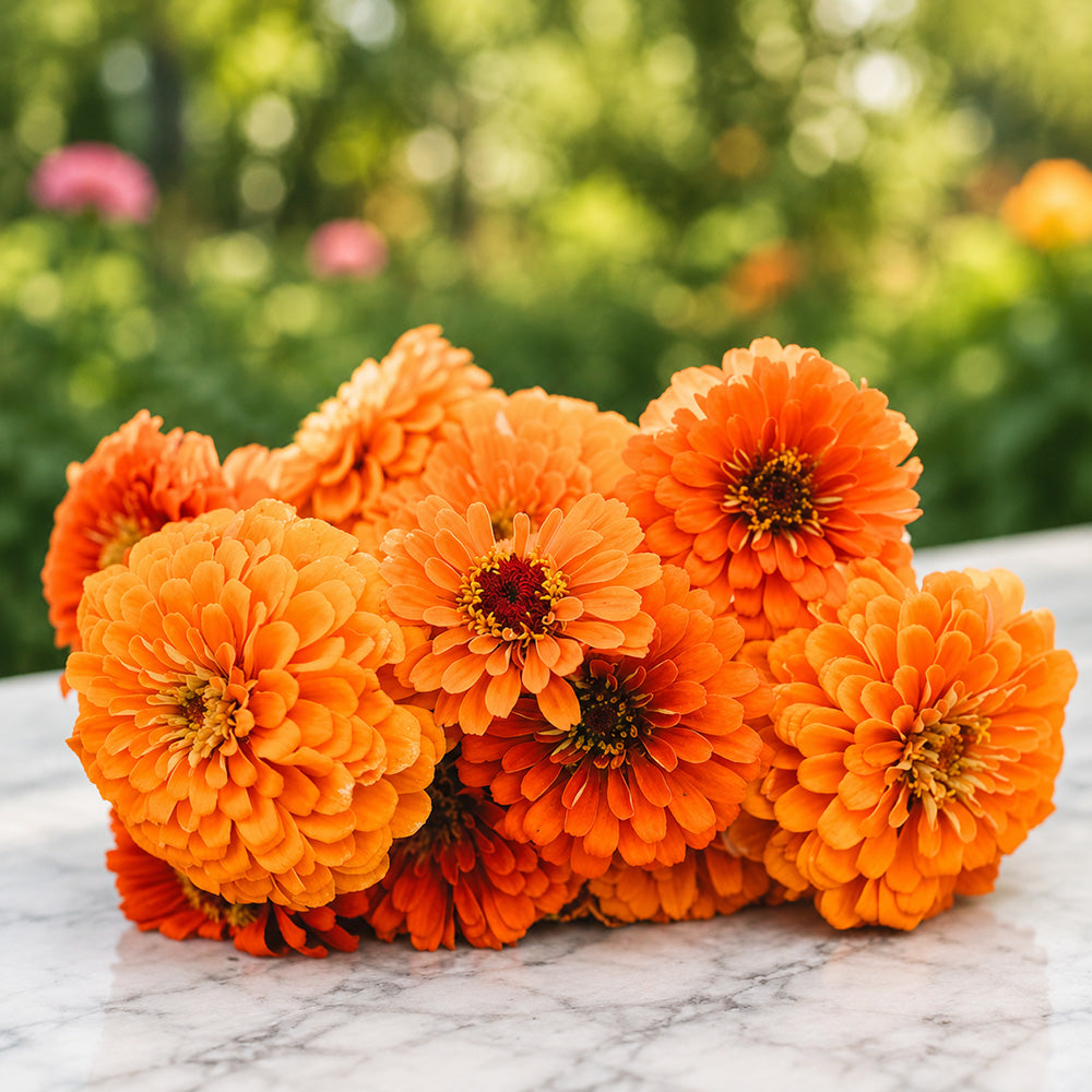 W1352 Large-Flowered Orange Zinnia
