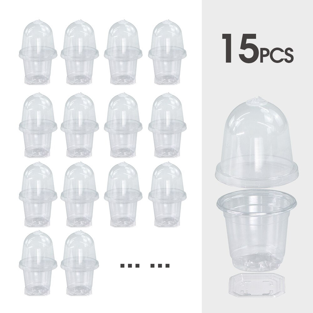 160x90MM Transparent PET Seed Stater Cups with Cover Humidity Dome