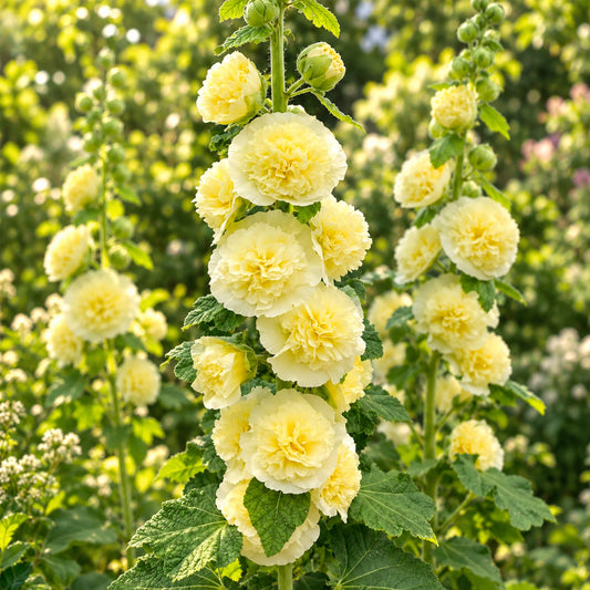 W967 Chater's Double Yellow Hollyhock