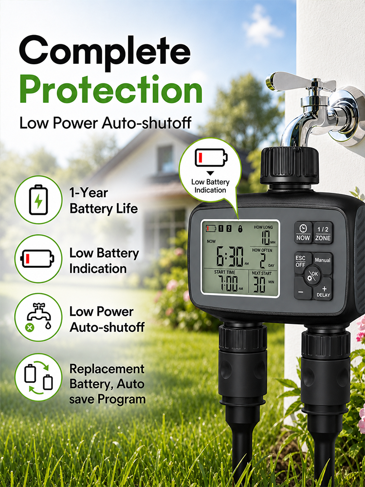 2-Zone Misting Irrigation Kit with LCD Water Timer