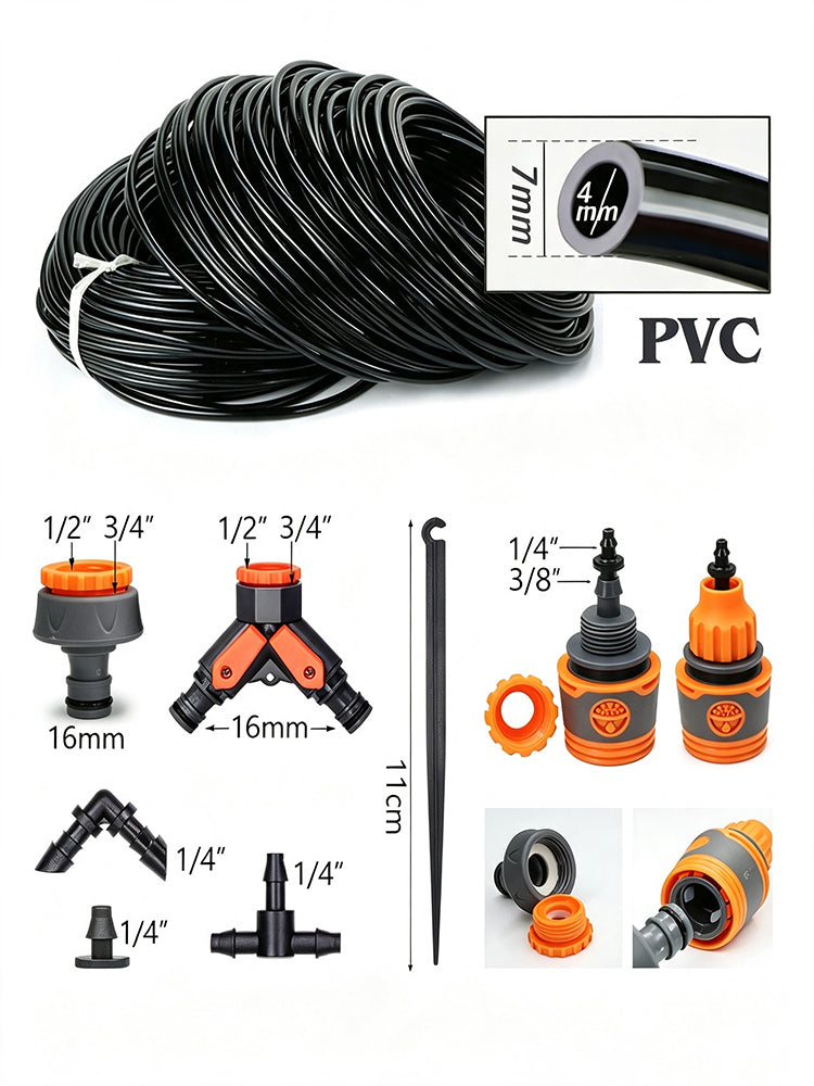 32.8FT Solar WiFi Irrigation Timer Drip Kit