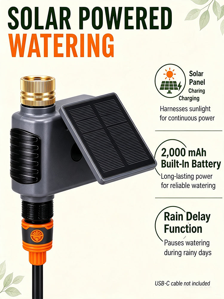 32.8FT Solar WiFi Irrigation Timer Drip Kit