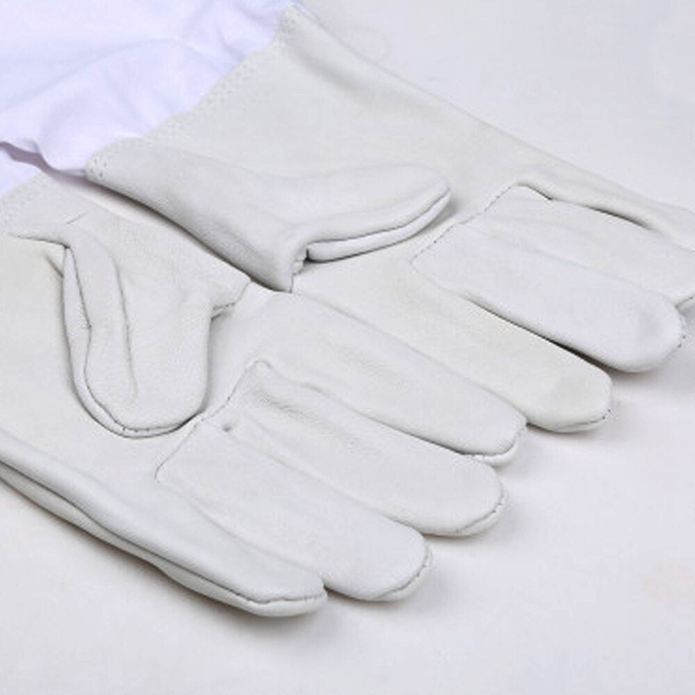 Beekeeping Gloves, Protective Long Sleeves, Breathable Sheepskin and Cloth