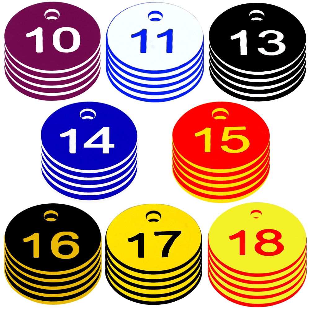 Label Number Tag Dia 3.5CM Colorful Plastic Round Numbered Label for Husbandry Farm Be ...