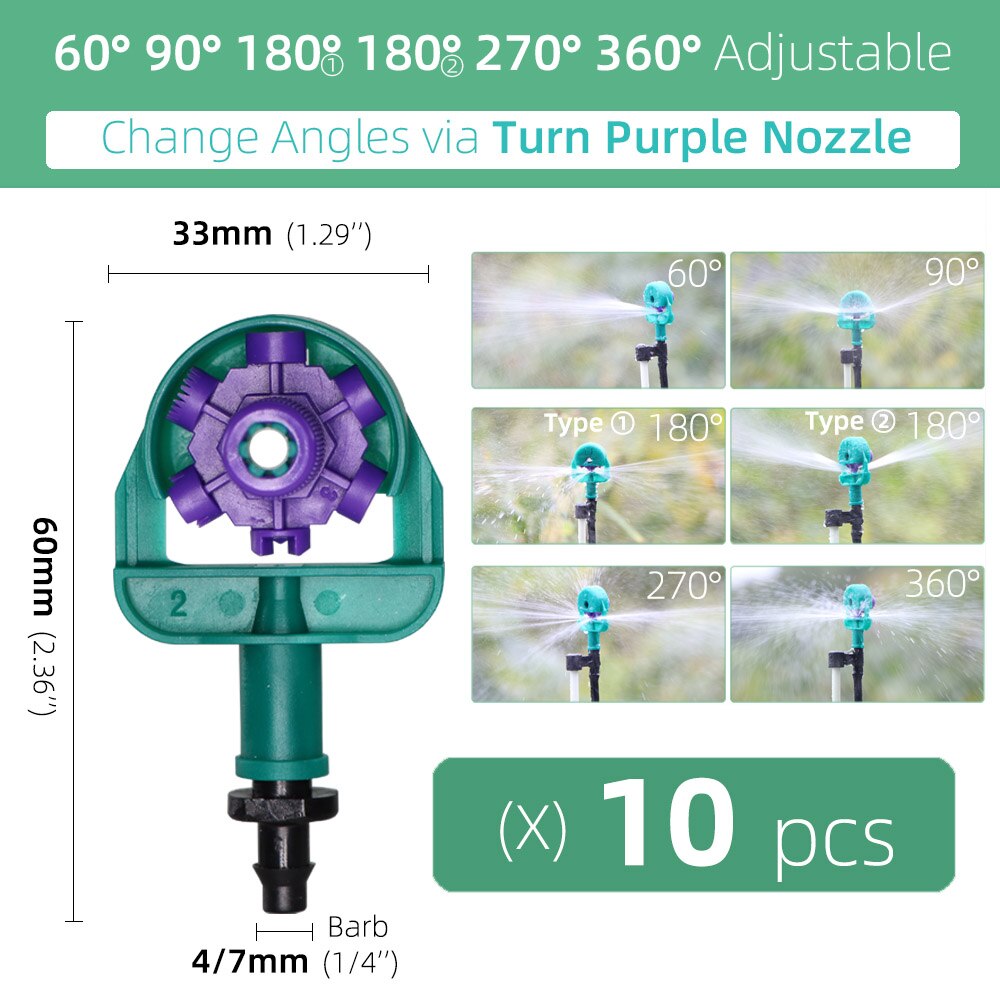 Garden Sprinklers Nozzles with 1/4'' Barb