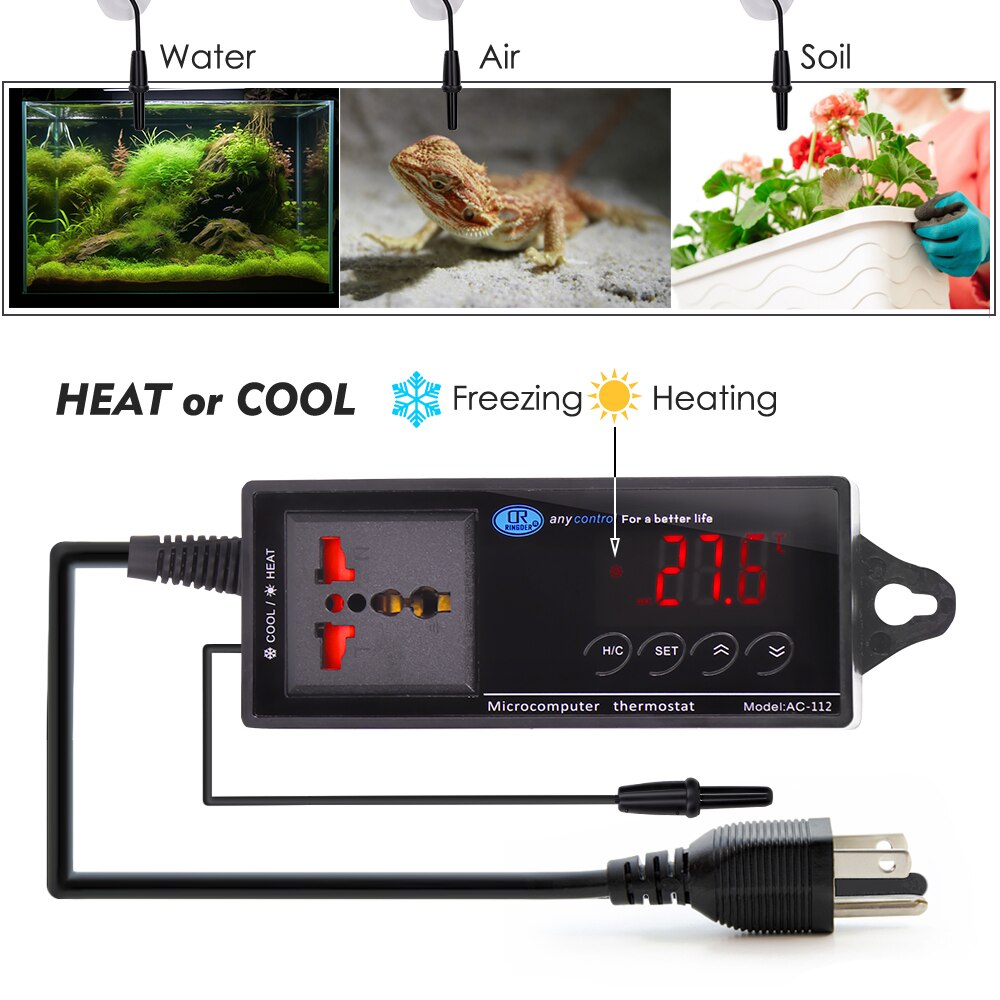 Digital Thermostat Controller for Aquarium, Reptile, Terrarium, Garden Plants