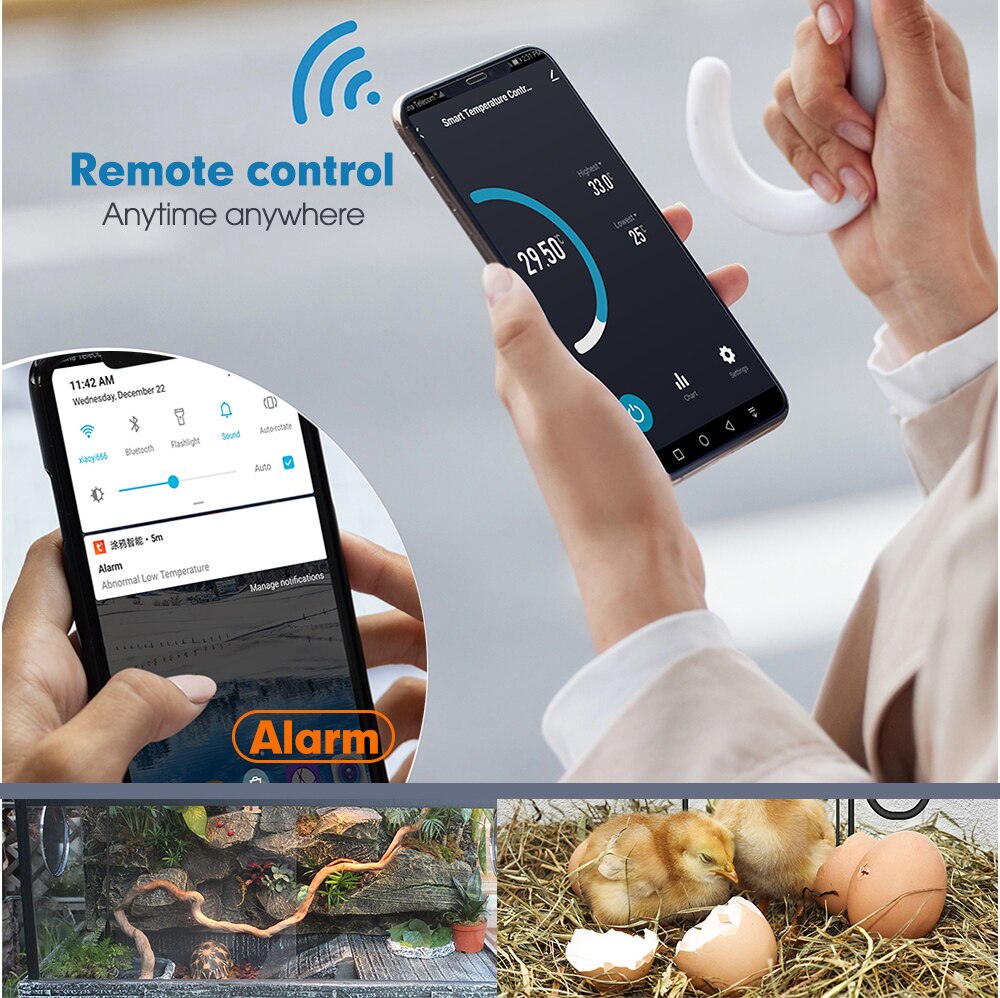 Smart WiFi Thermostat Controller Sensor for Reptile, Garden Plants