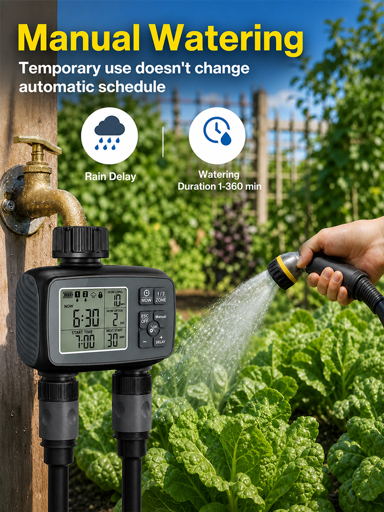2-Zone Misting Irrigation Kit with LCD Water Timer