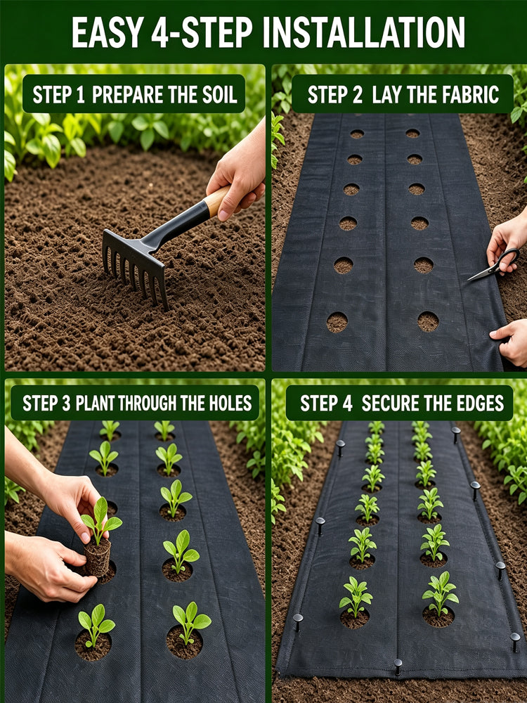 Degradable Weed Barrier Fabric with 8cm Holes
