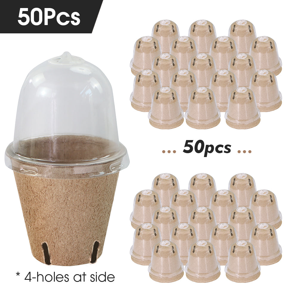 140x80MM Biodegradable Starting Pots with Adjustable Humidity Dome Cover