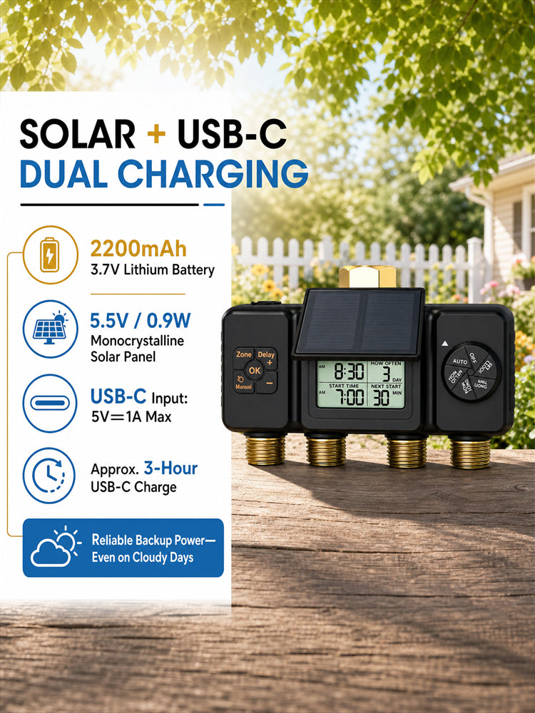 ZL04SY-TT 4-Zone Solar Irrigation Timer
