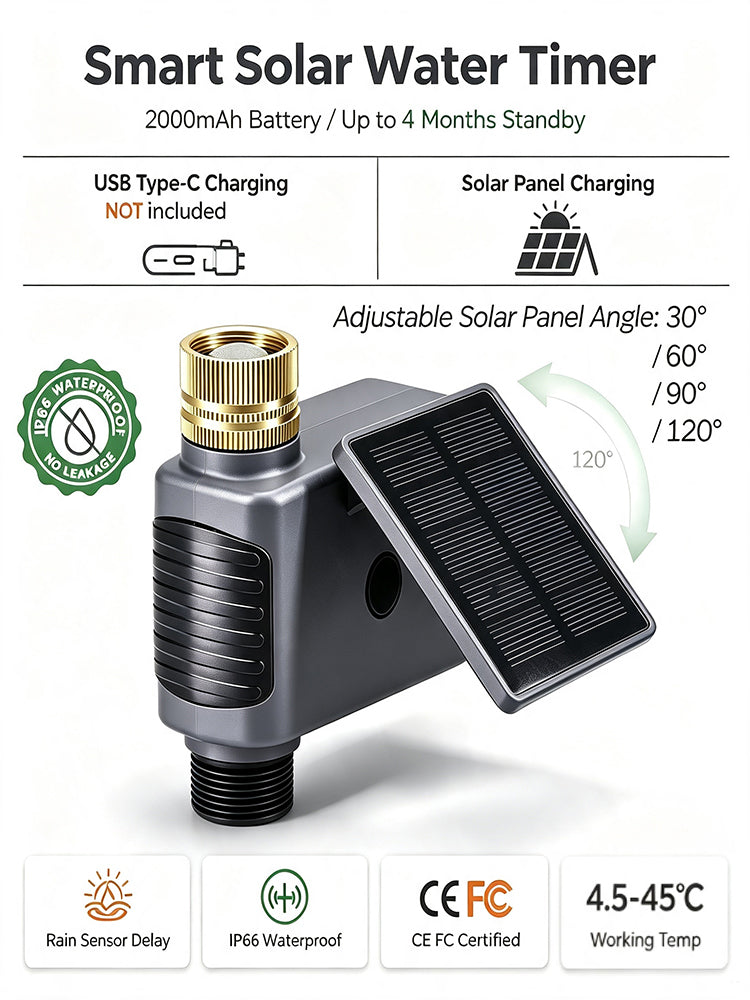 32.8FT Solar WiFi Irrigation Timer Drip Kit