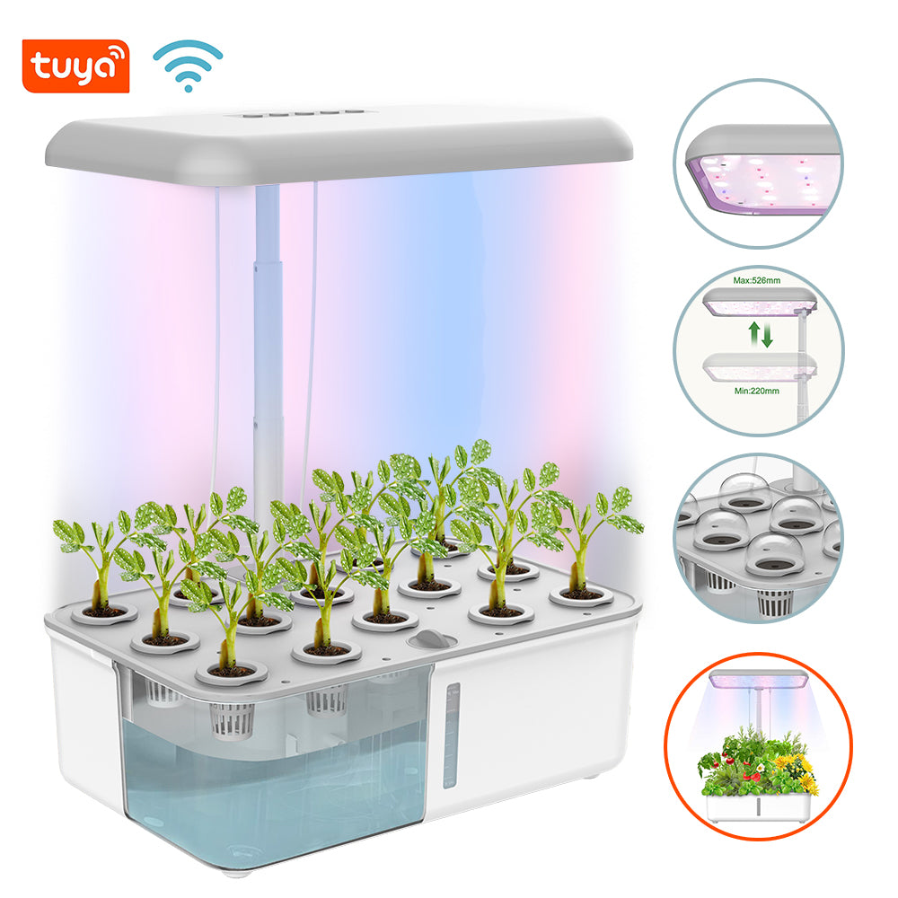 12 Pods WIFI Hydroponics Growing System Timer LED Grow Light