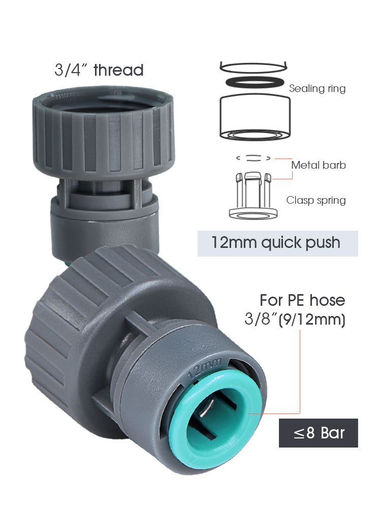 N254 3/8'' (9/12mm) PE Tubing Fittings