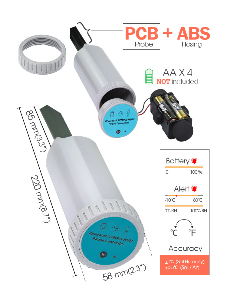 N335 2-IN-1 Bluetooth Soil Sensor with Gateway