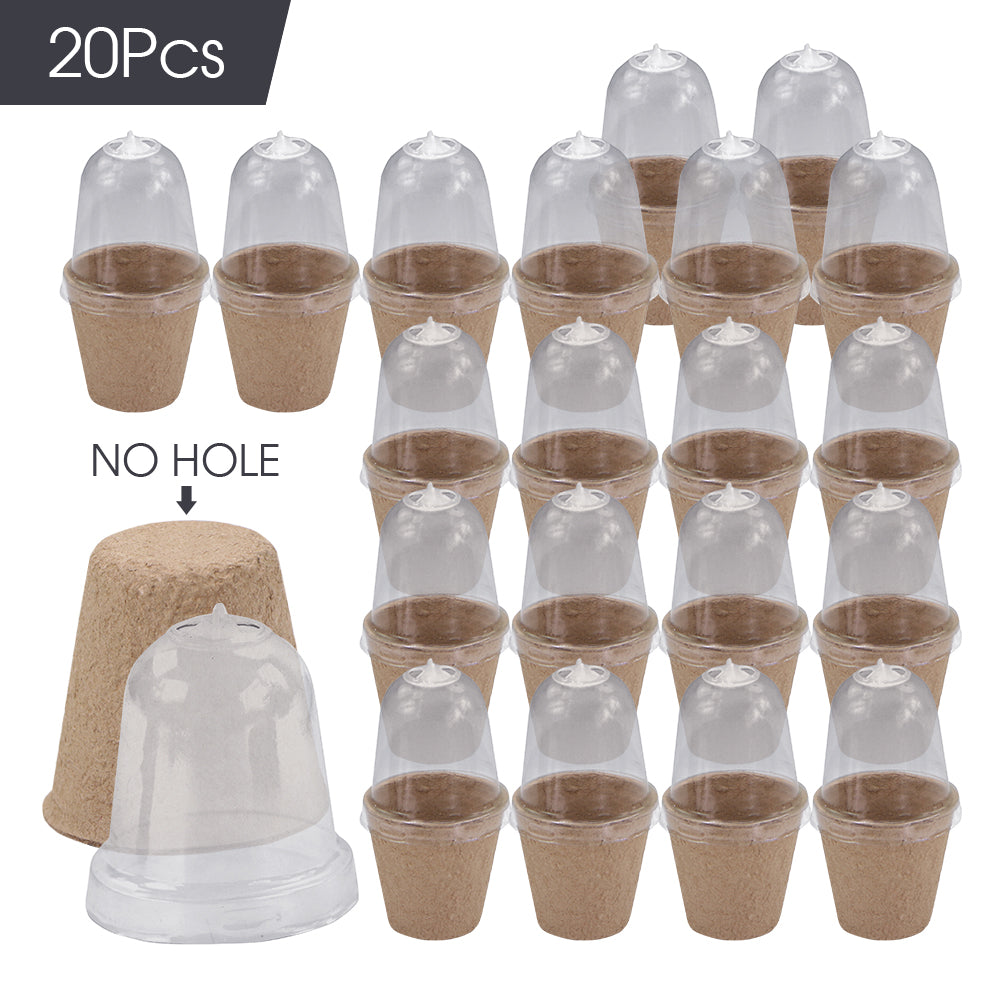 120x60MM Biodegradable Nursery Seedling Cups with Transparent Humidity Dome Cover