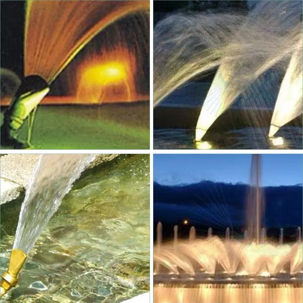 Fan-Shaped Fountain Nozzle, Brass Jet Water Sprinkler for Pond, Garden, Outdoor Spray Decoration