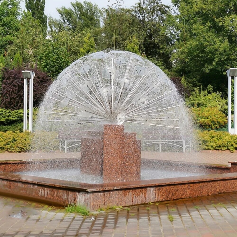Female Half Dendelion Shape Fountain Nozzles, Brass Ball Stainless Steel Tubing Sprinklers for Pond Park Hotal Decoration