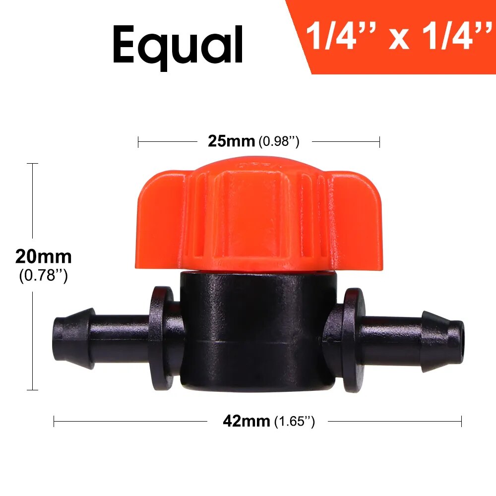 thumbnail image 2 of Lwuey Drip Irrigation Valve, 50pcs 1/4 Inch Garden Hose Valve Universal 2 of 10