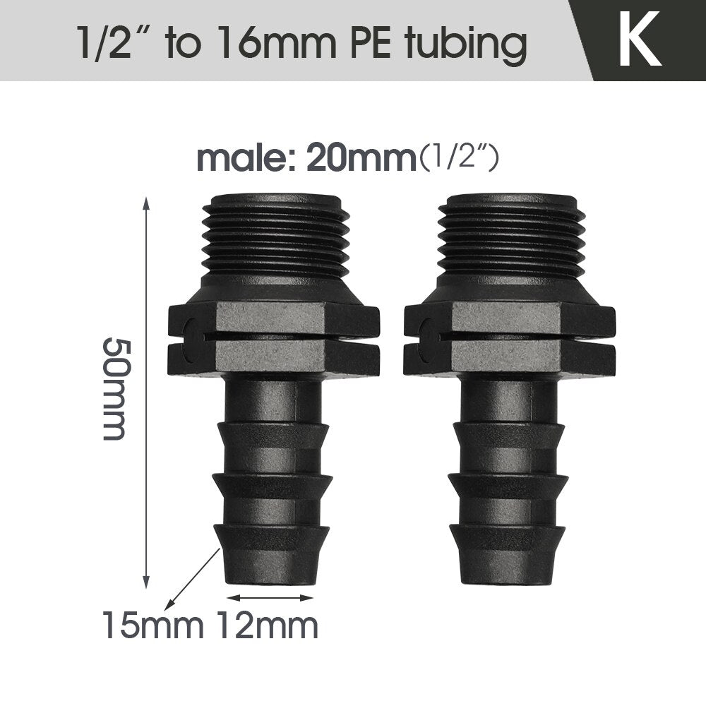 16MM PE Tubing Coupling Adapters, Set of 15