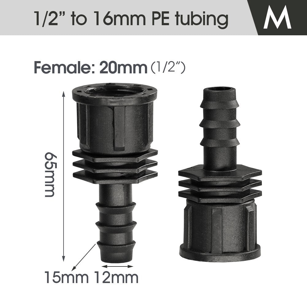 16MM PE Tubing Coupling Adapters, Set of 15