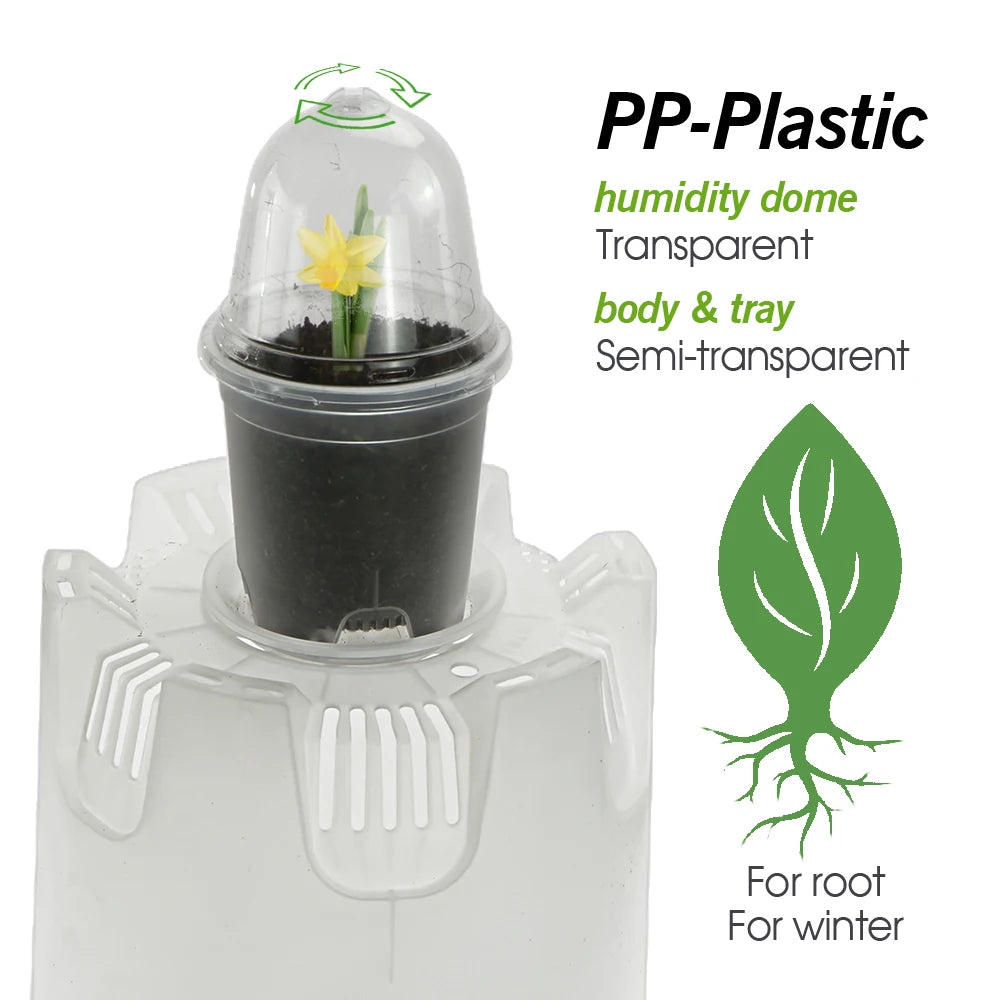 Clear Propagation Pot with Humidity Dome and Tray, Set of 10