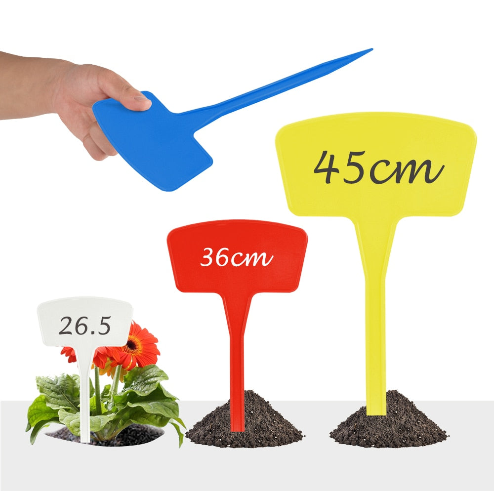 Extra Large and Thickened Tee Outdoor Plant Markers, Set of 16