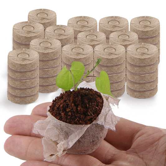 36mm (1.42'') Compressed Peat Pellet Fiber Soil, Plant Seed Starters Nursery Pallet Seedling Soil Block, Set of 50
