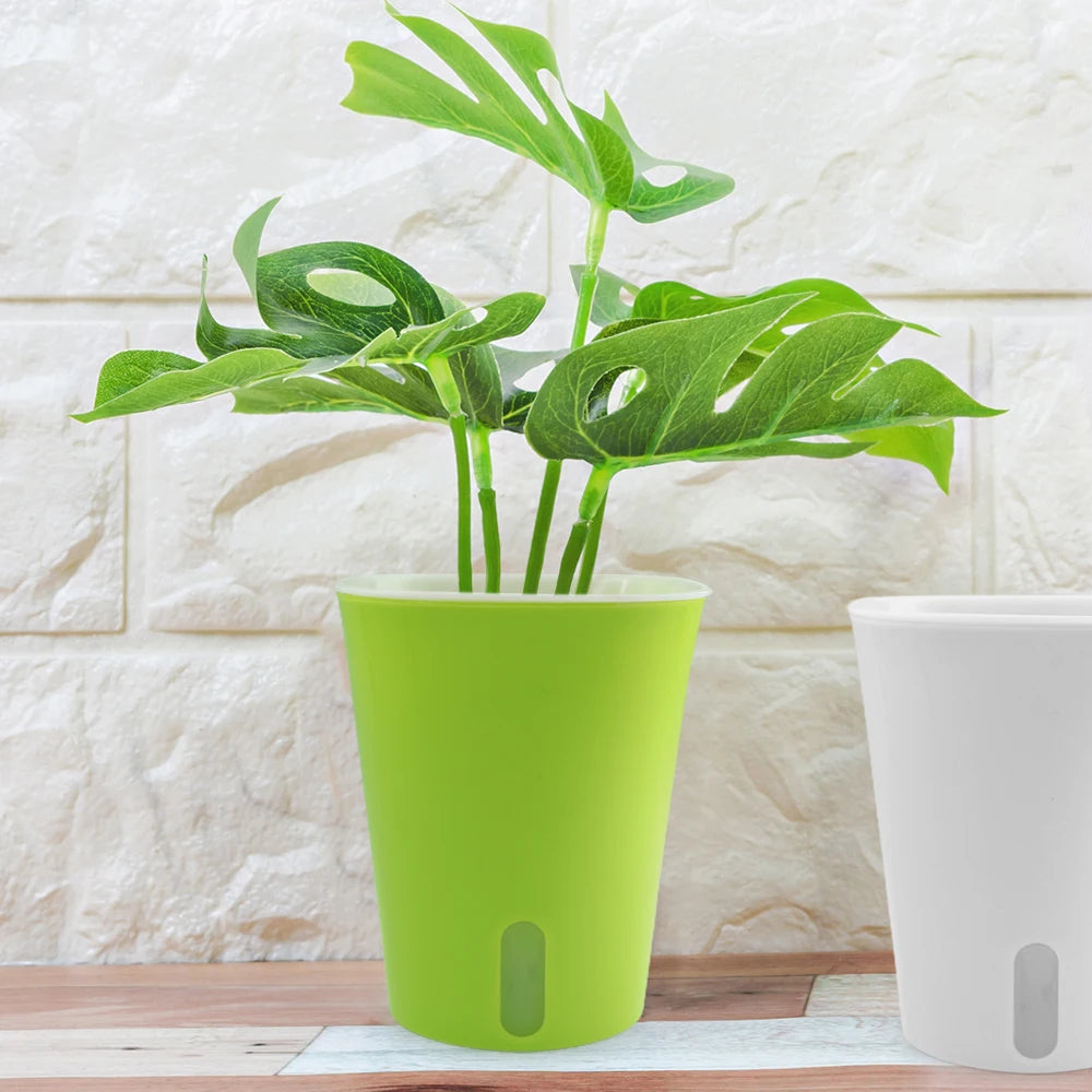 Plastic Planter Pots for Indoor Outdoor Plants, Self Watering Flower Pots, Pack of 3