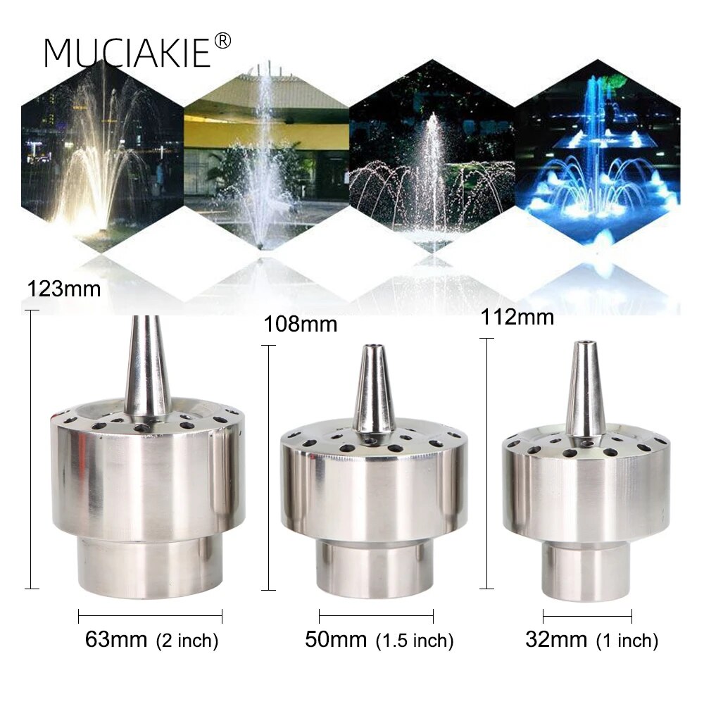 Stainless Steel Column Type Fountain Nozzle, Blossom Water Sprinkler