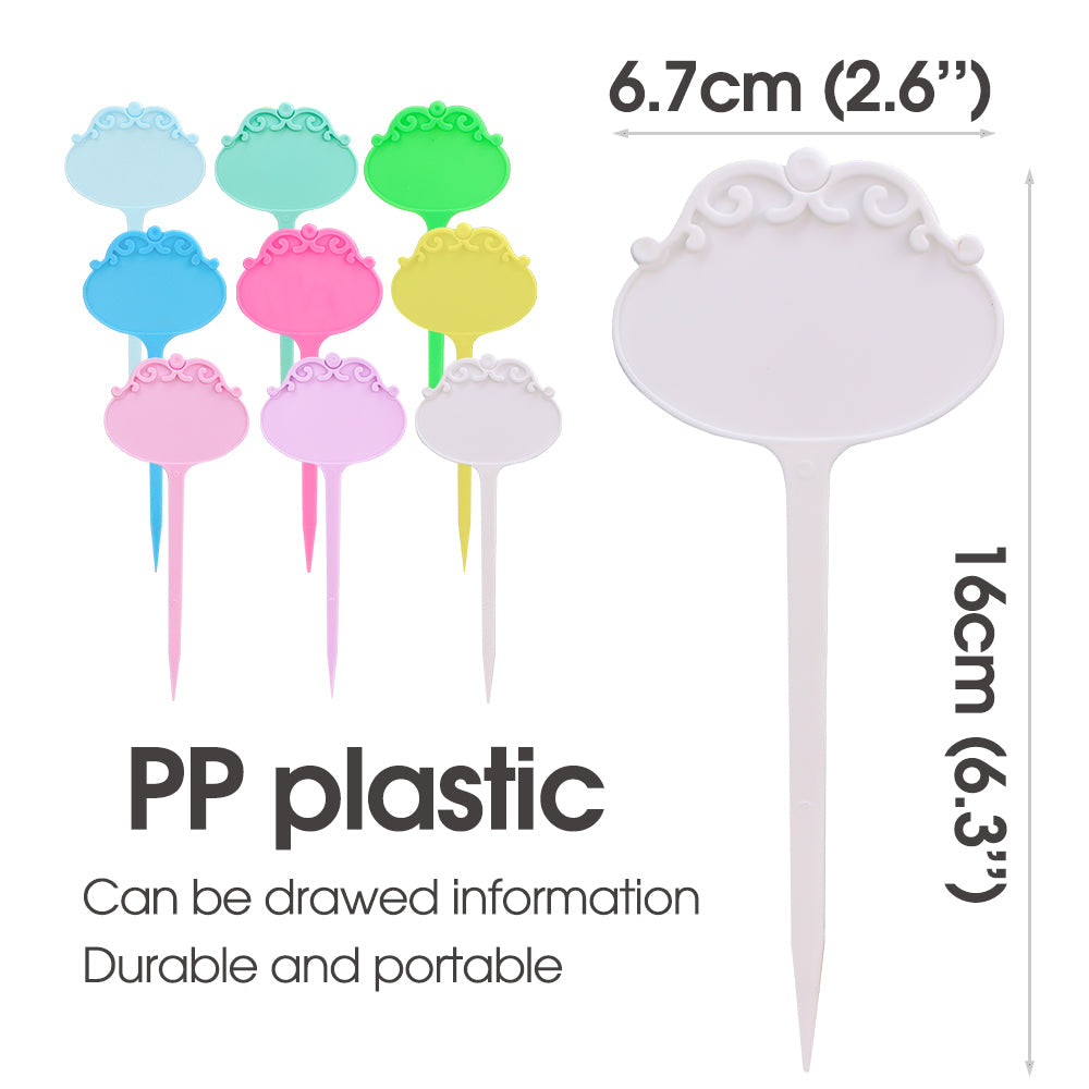 16x6.7cm (6.3''x2.6'') Flower-shaped Garden Plastic Plant Label, Pack of 18