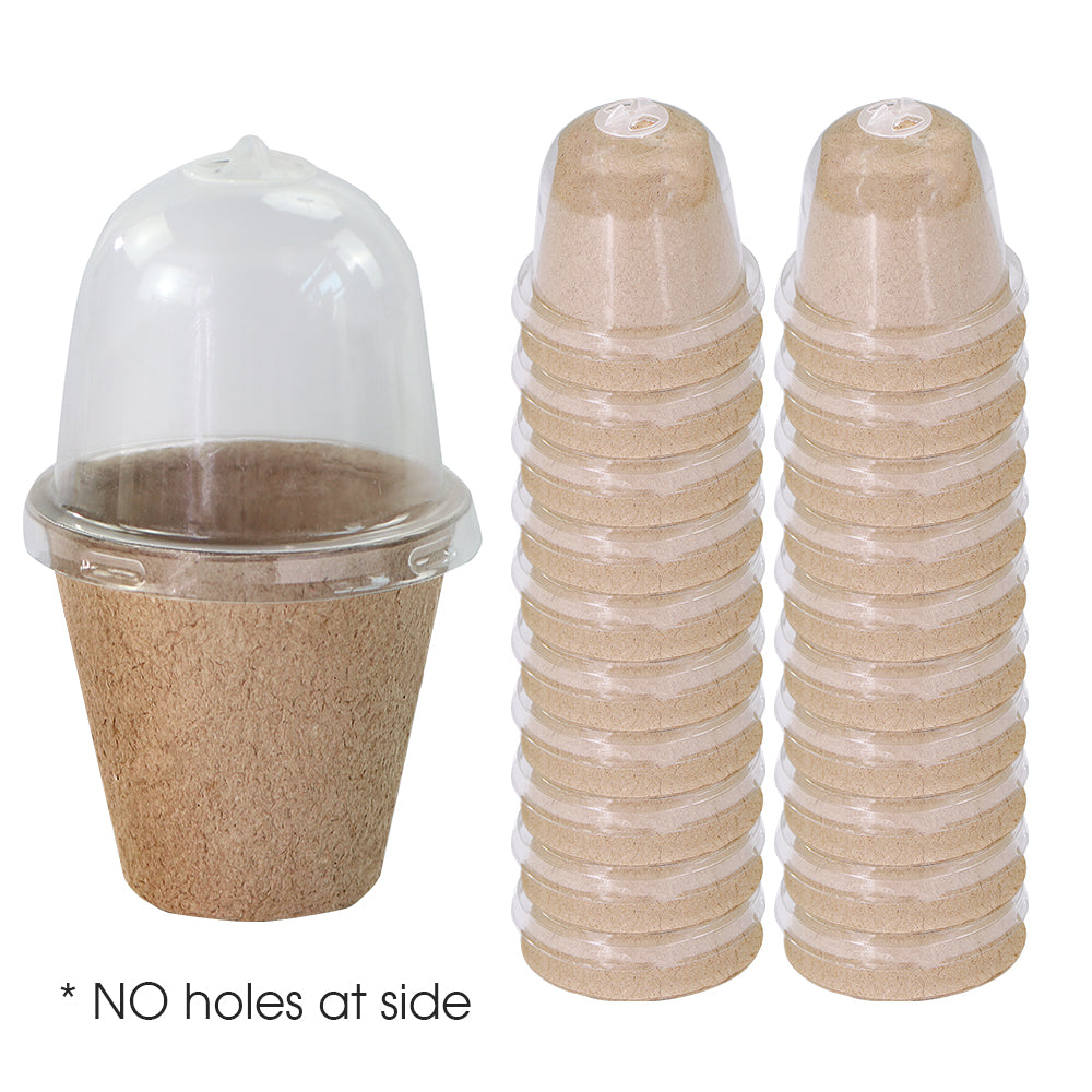 140x80MM Biodegradable Starting Pots with Adjustable Humidity Dome Cover